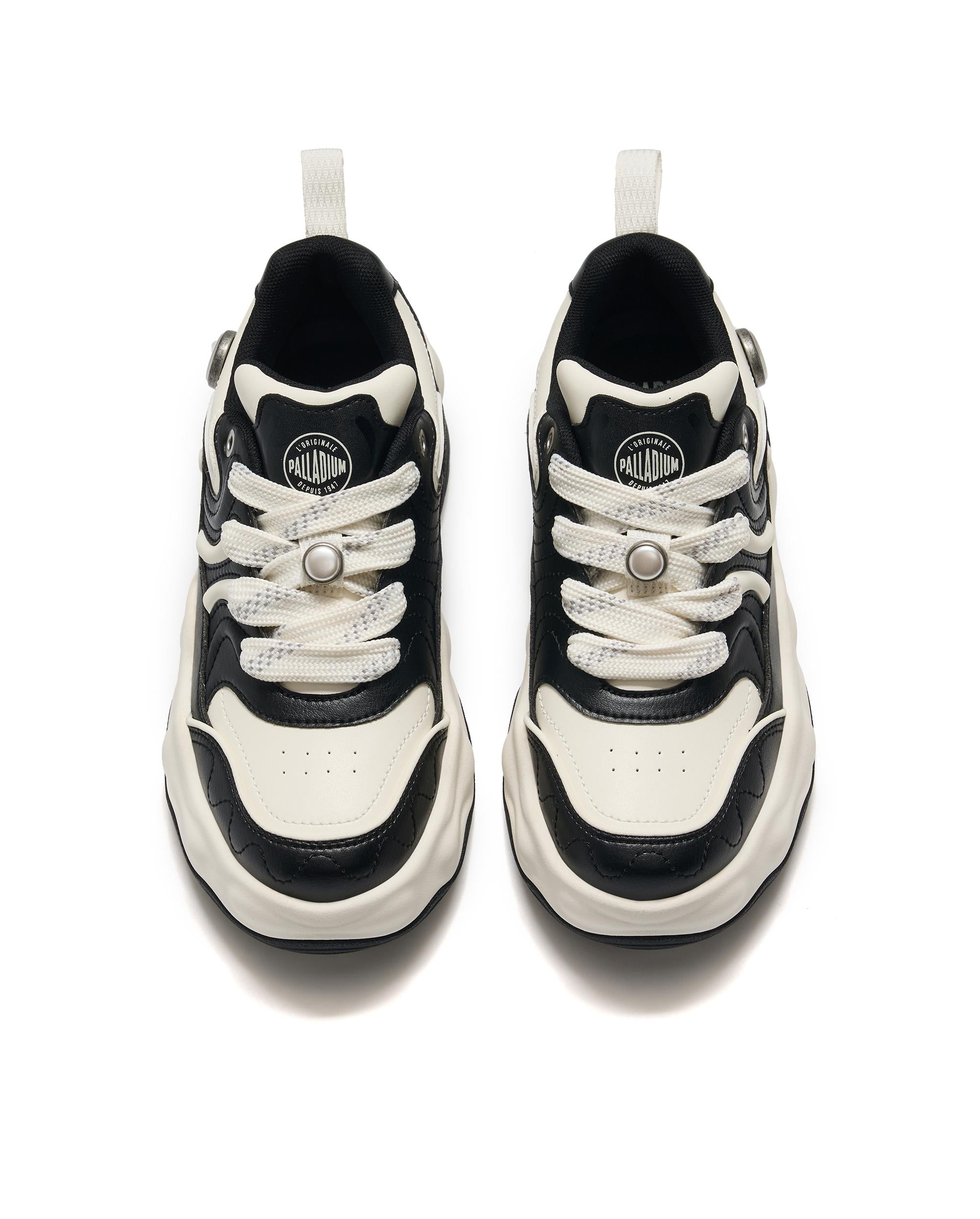 04845-009-M | MEN'S PALLAPEARL CHUNKY SNEAKERS | BK/WT/WT