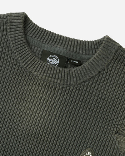 1010334-045 | MEN'S IRIS LOGO RIPPED COTTON SWEATER | DARK SHADOW