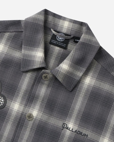 1010337-934 | MEN'S IRIS LOGO CHECKED LONG SLEEVES SHIRT | GREY/WHITE LATTICE