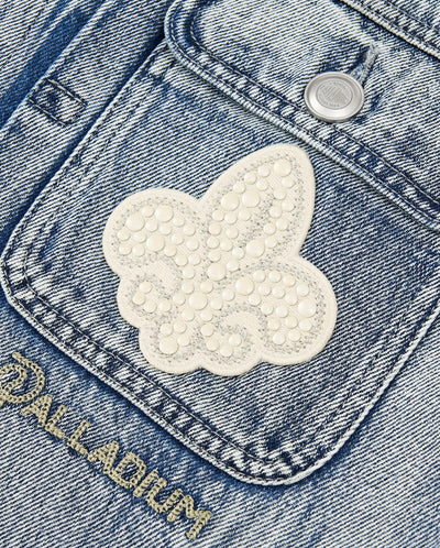 1010348-454 | MEN'S IRIS LOGO LOOSE FIT DENIM JACKET | INSIGNIA BLUE