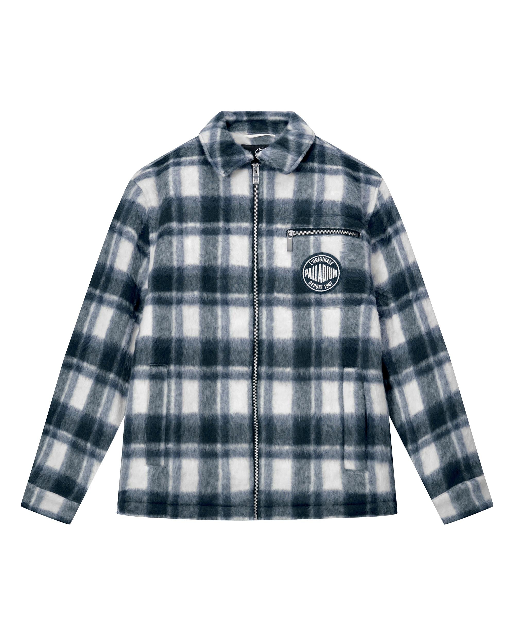 1010539-179 | MEN'S PALLADIUM LOGO CHECKED JACKET | WHITE/BLACK/GRAY