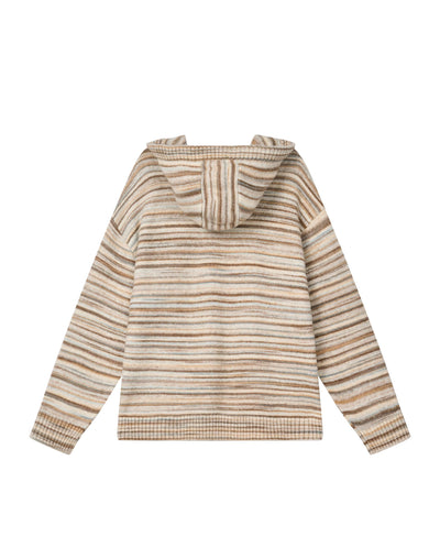 1010676-741 | MEN'S PALLADIUM LOGO STRIPED HOODED SWEATER | KHAKI/WHITE
