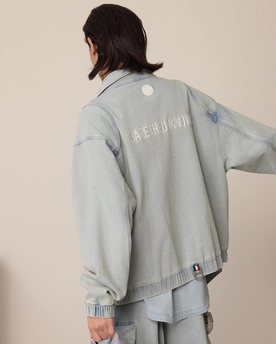 1011285-070 | MEN'S PALLADIUM LOGO DROPPED SHOULDER DENIM JACKET | NORTHERN DROPLET