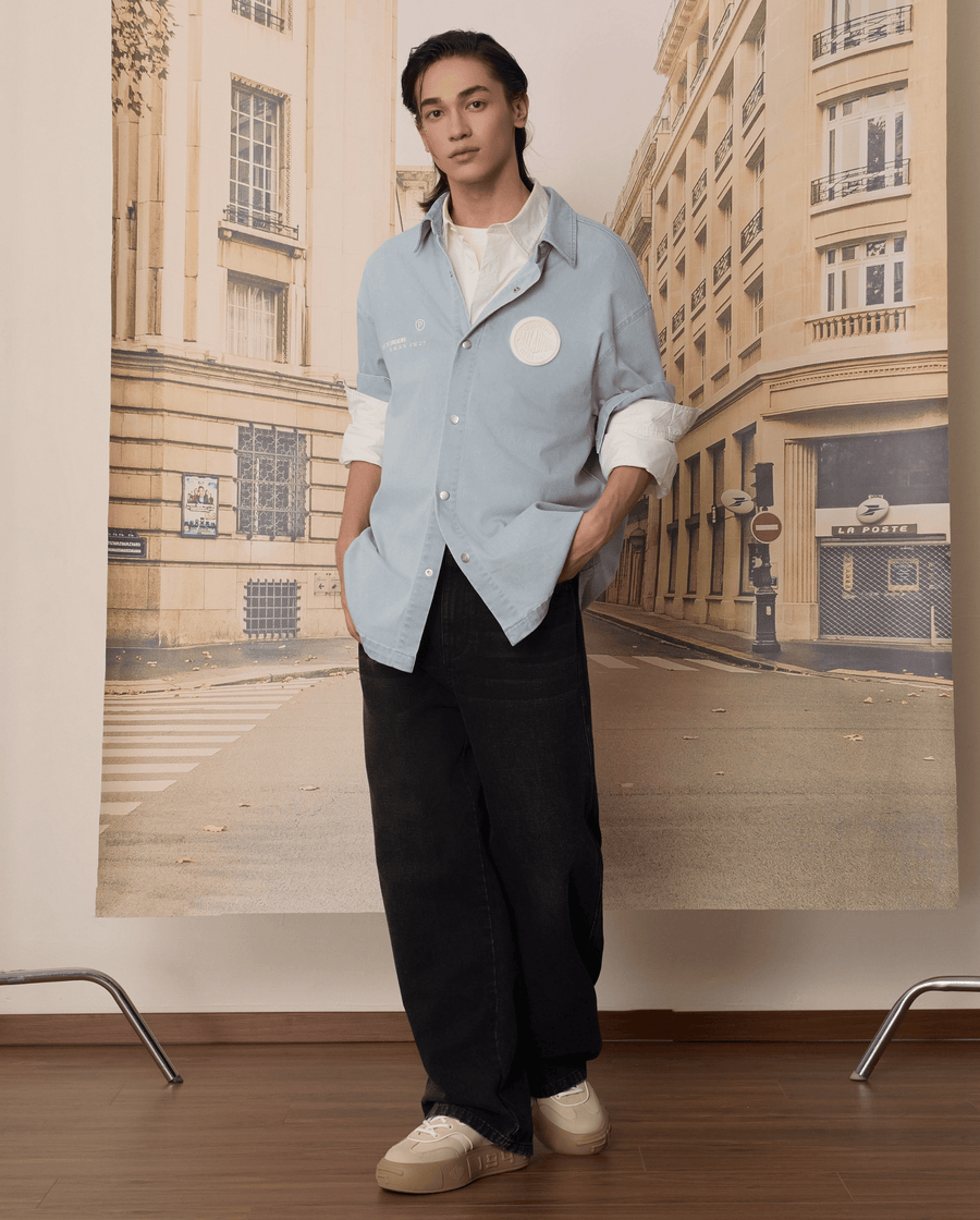 1011295-423 | MEN'S PALLADIUM LOGO LONG SLEEVES SHIRT | CELESTIAL BLUE