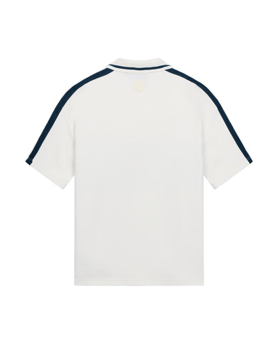 1011304-110 | MEN'S LOGO COLOR BLOCKS SIDE STRIPED POLO SHIRT | WHITE/BLUE