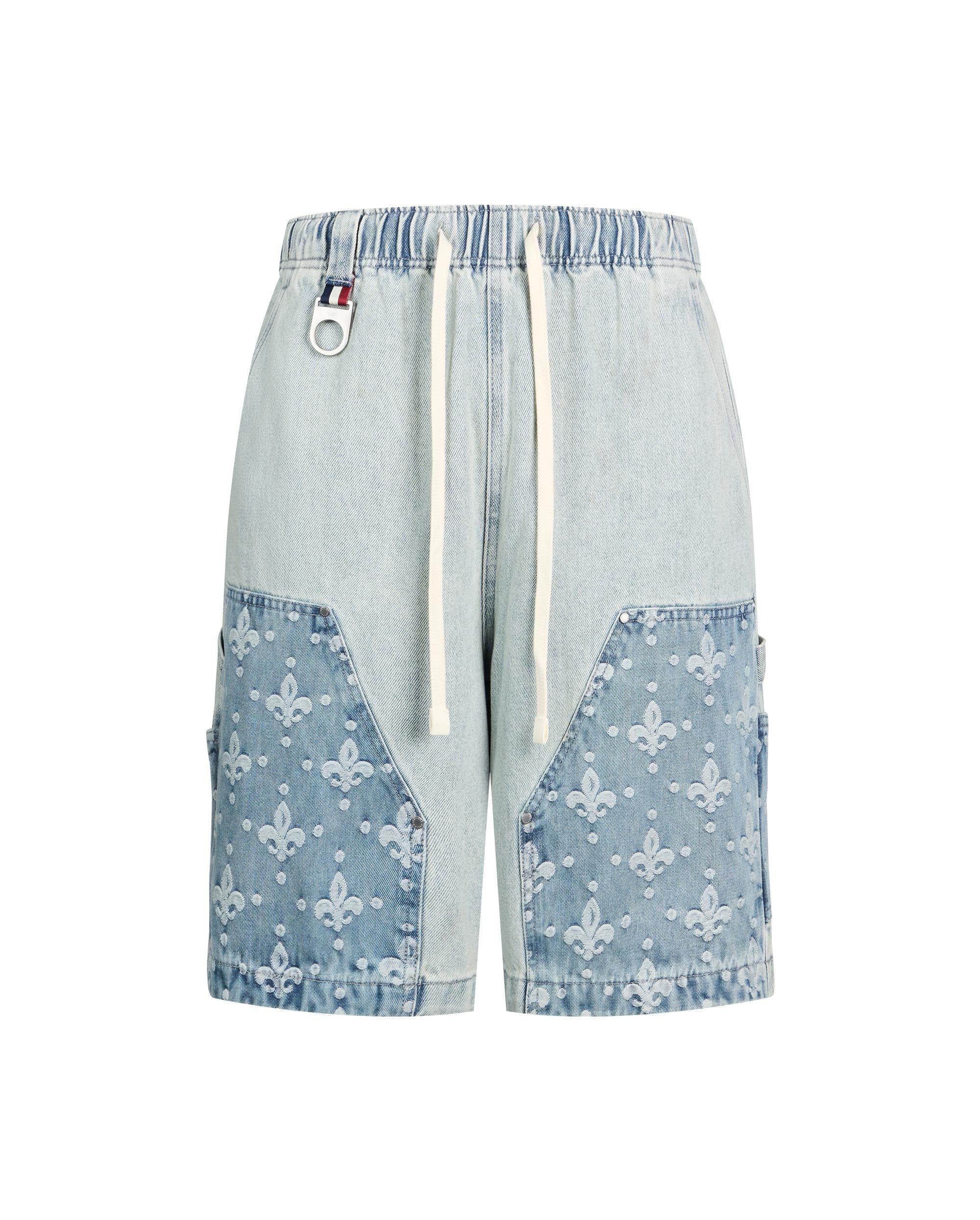 1011309-441 | MEN'S IRIS LOGO LOOSE FIT DENIM SHORTS | SKYWRITING