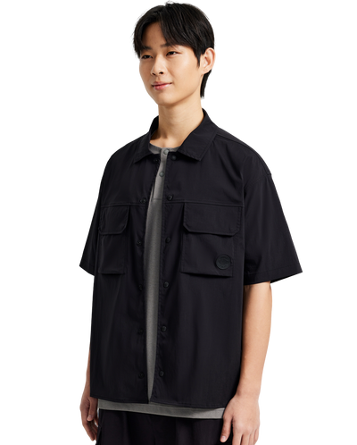 1011531-008 | MEN'S DROPPED SHOULDERS SHORT SLEEVES SHIRT | BLACK