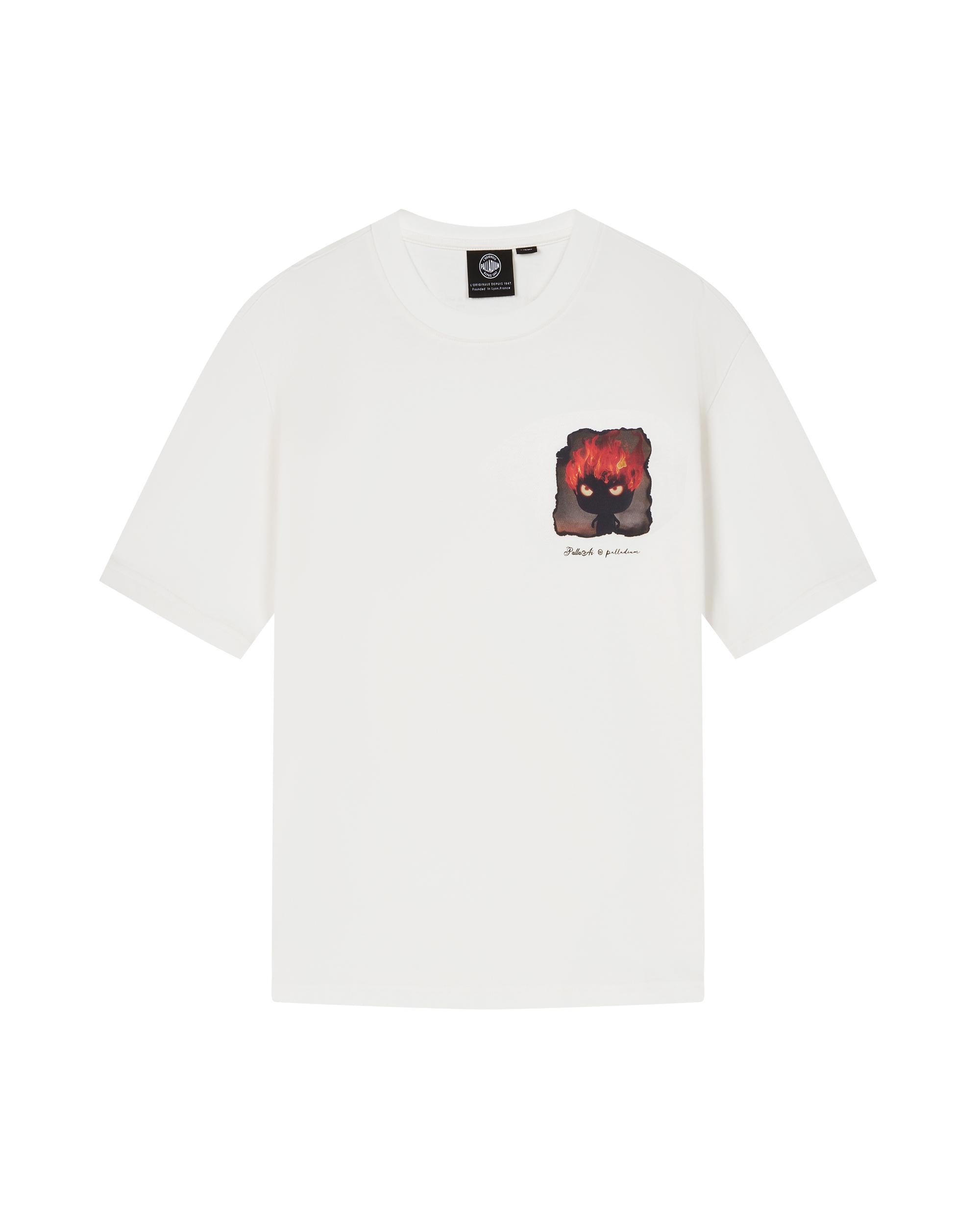 1011778-262 | MEN'S THEME PRINTED LOOSE FIT COTTON T-SHIRT | MARSHMALLOW