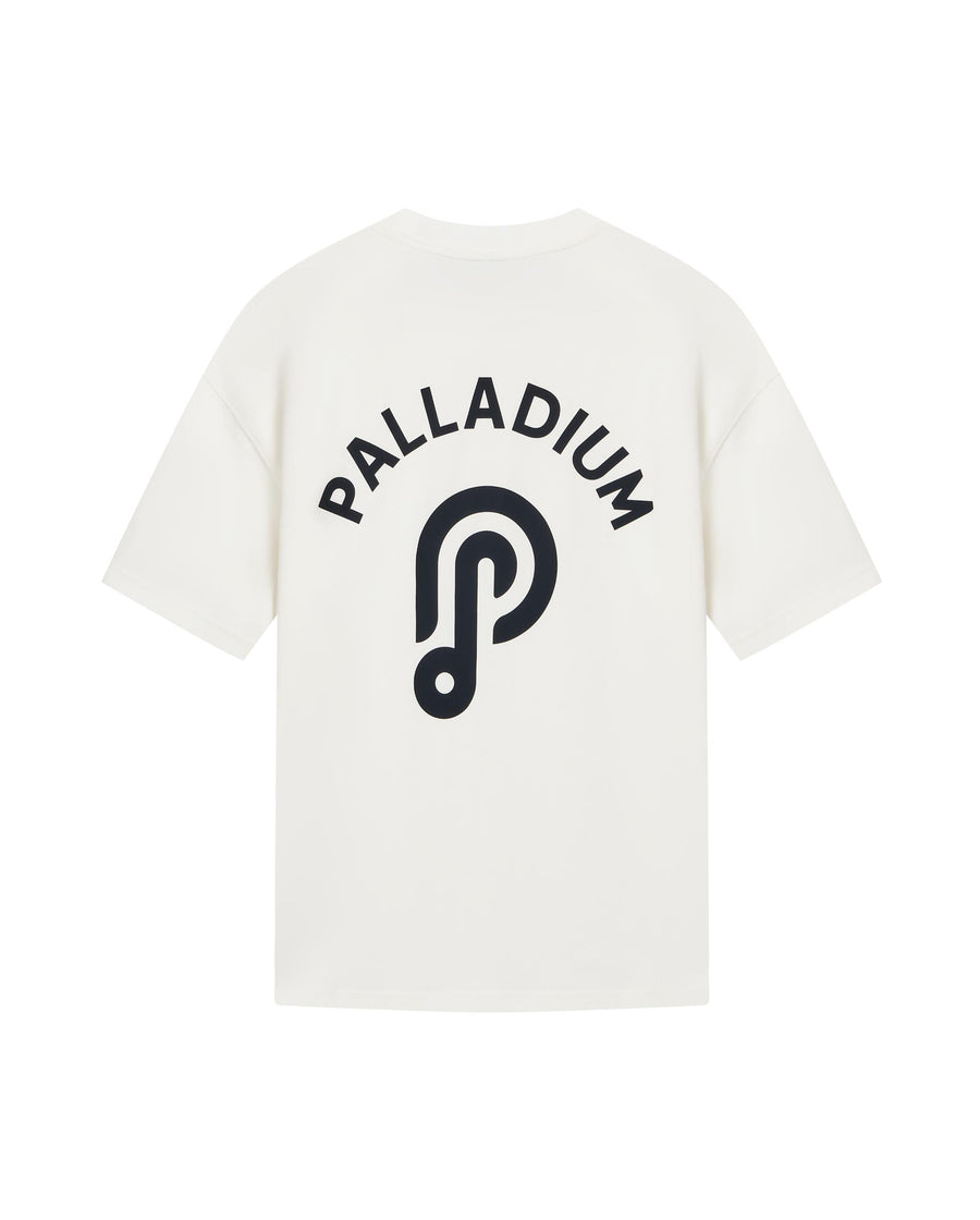 1011906-262 | MEN'S PALLADIUM LOGO THEME PRINTED T-SHIRT | MARSHMALLOW