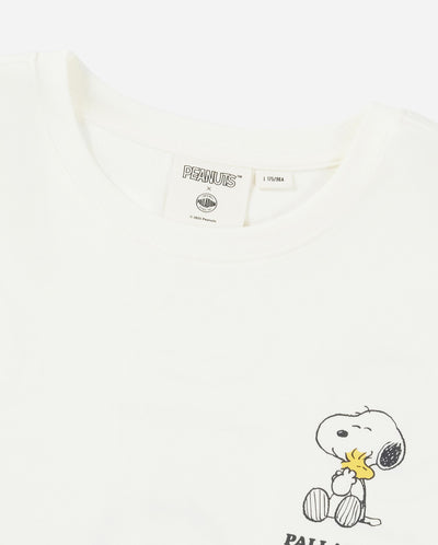1012420-262 | PALLADIUM X SNOOPY LOGO LOOSE FIT COTTON T-SHIRT | MARSHMALLOW