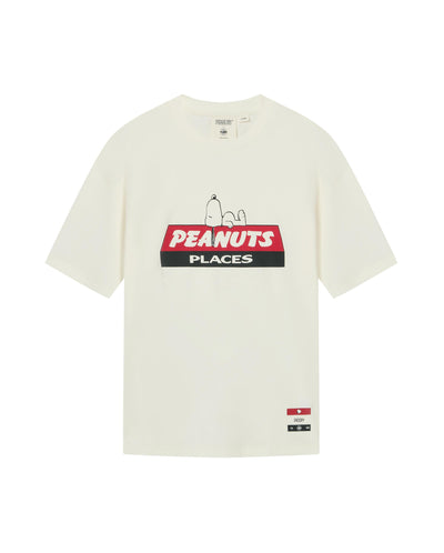 1012426-262 | PALLADIUM X SNOOPY LOGO LOOSE FIT COTTON T-SHIRT | MARSHMALLOW
