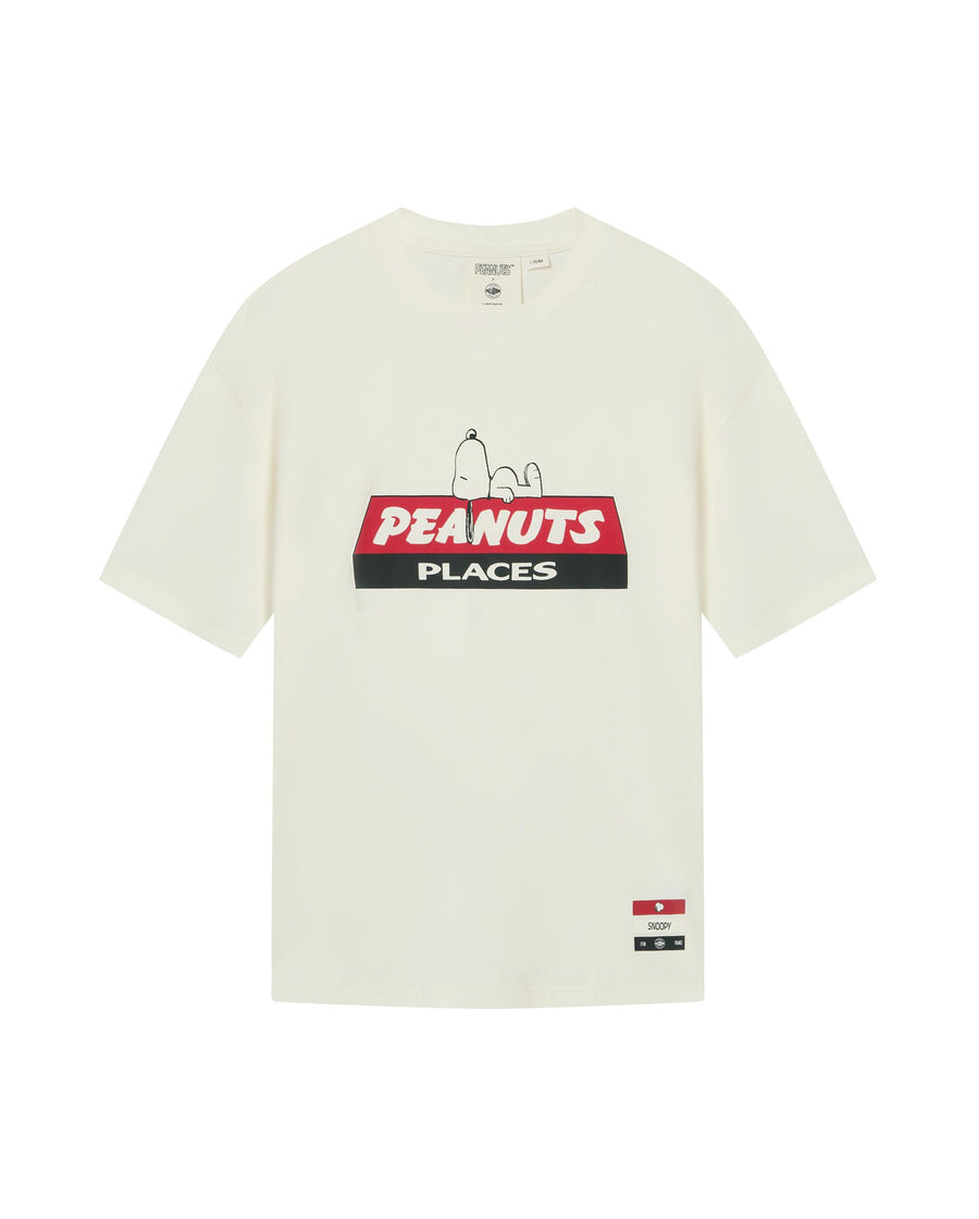 1012426-262 | PALLADIUM X SNOOPY LOGO LOOSE FIT COTTON T-SHIRT | MARSHMALLOW