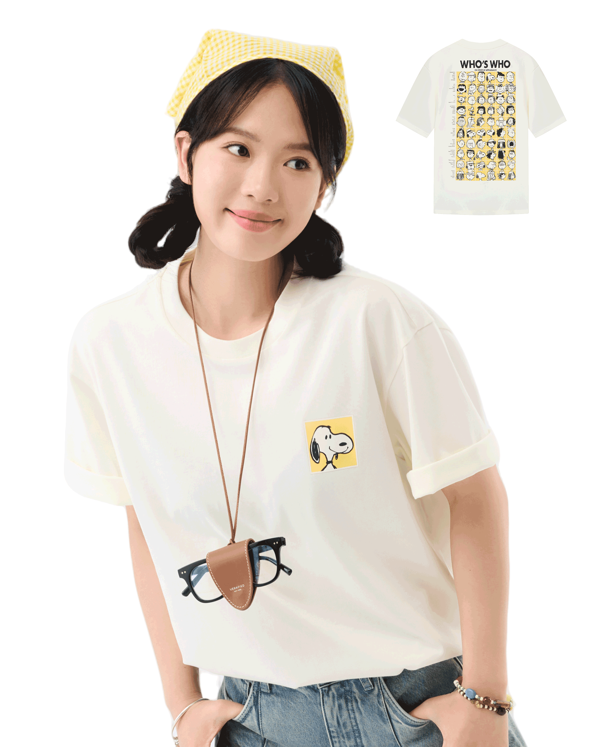 1012428-262 | PALLADIUM X SNOOPY LOGO LOOSE FIT COTTON T-SHIRT | MARSHMALLOW