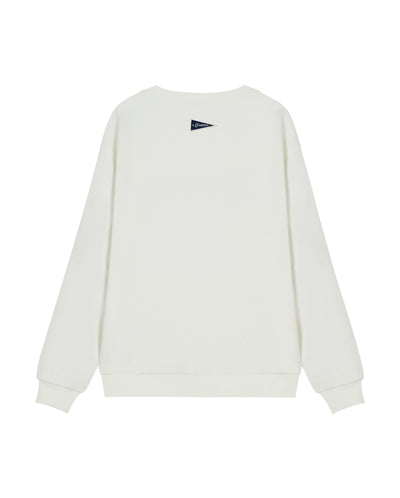 1012801-262 | MEN'S VOYAGE THEME DROPPED SHOULDERS SWEATSHIRT | MARSHMALLOW