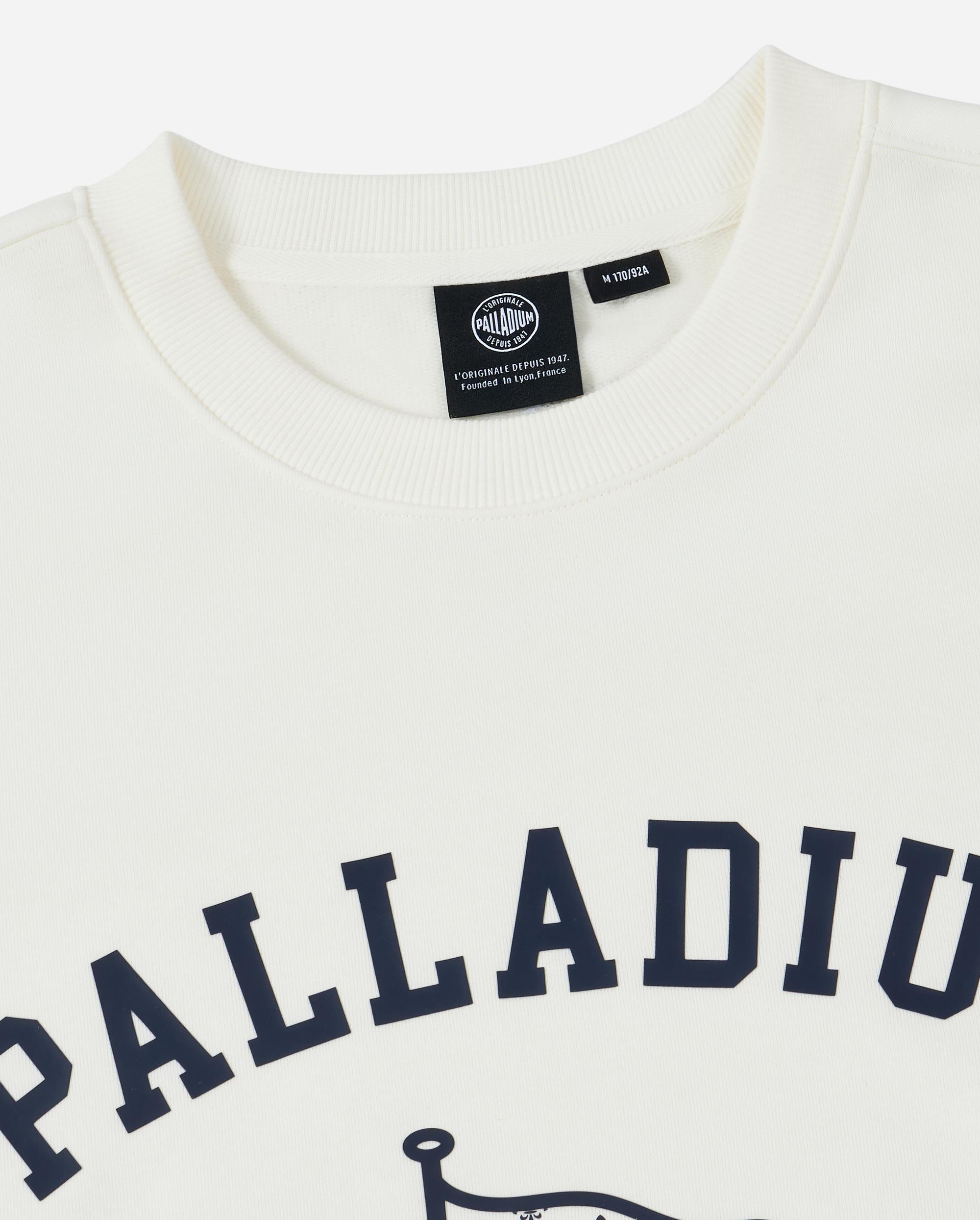 1012801-262 | MEN'S VOYAGE THEME DROPPED SHOULDERS SWEATSHIRT | MARSHMALLOW