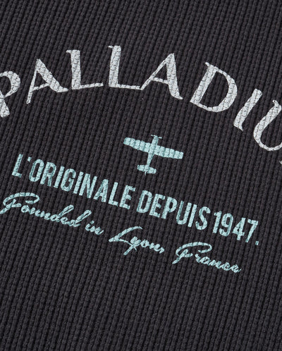 1012813-063 | MEN'S PALLADIUM LOGO TOP-STITCHING SWEATER | BLACK SAND