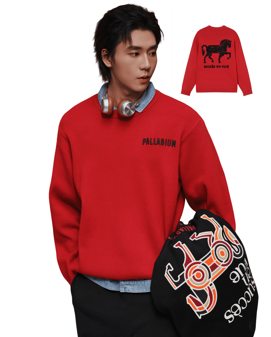 1013466-603 | MEN'S PALLADIUM LOGO CNY THEME PRINTED SWEATER | EMBOLDENED
