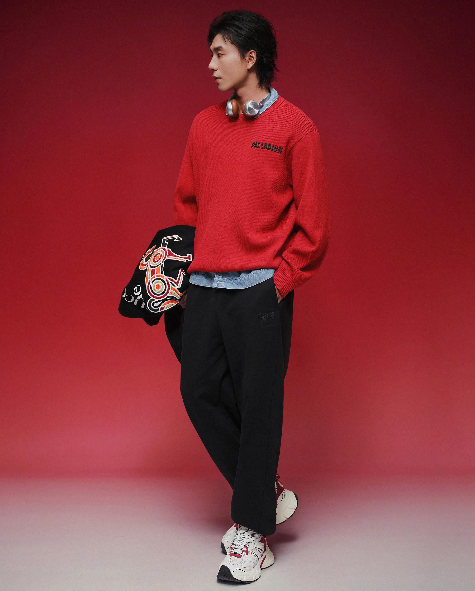 1013466-603 | MEN'S PALLADIUM LOGO CNY THEME PRINTED SWEATER | EMBOLDENED
