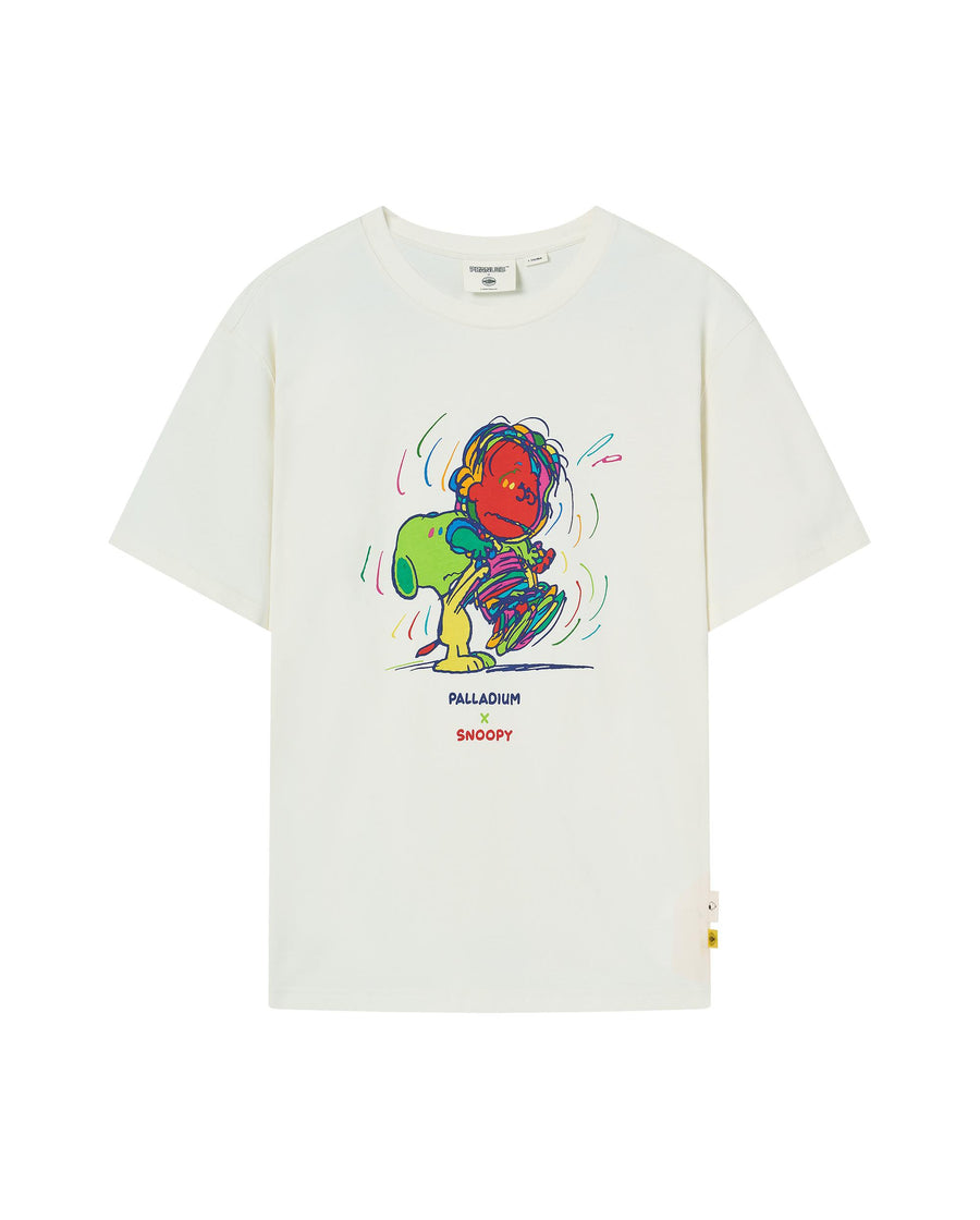 1013578-262 | PALLADIUM X SNOOPY LOGO LOOSE FIT COTTON T-SHIRT | MARSHMALLOW