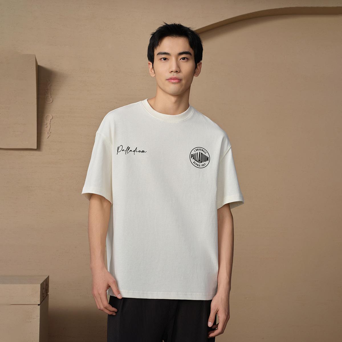109647-262 | MEN'S VINTAGE PALLADIUM LOGO LOOSE FIT COTTON T-SH | MARSHMALLOW