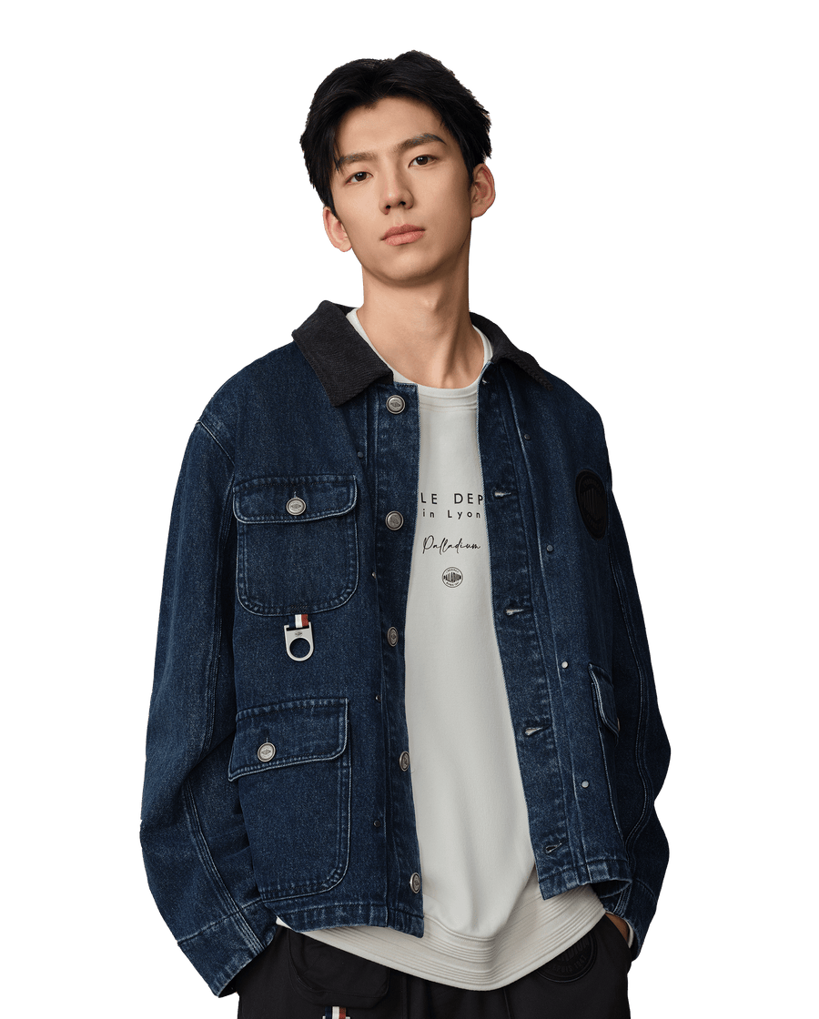 109670-339 | MEN'S PALLADIUM LOGO DENIM JACKET | MAGICAL FOREST