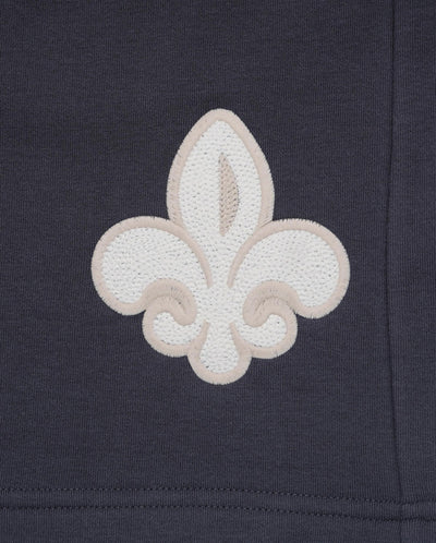 178025-033 | UNISEX EMBROIDERED IRIS LOGO SHORTS | BLK OYSTER