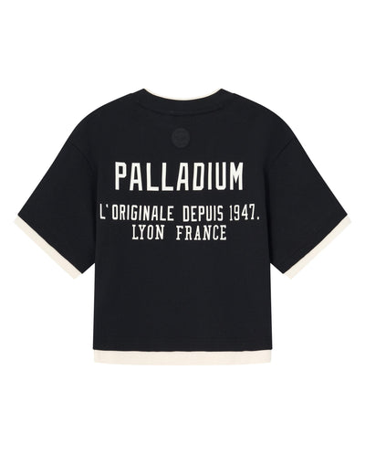 1910439-032 | WOMEN'S IRIS LOGO LAYERED COTTON T-SHIRT | TAP SHOE
