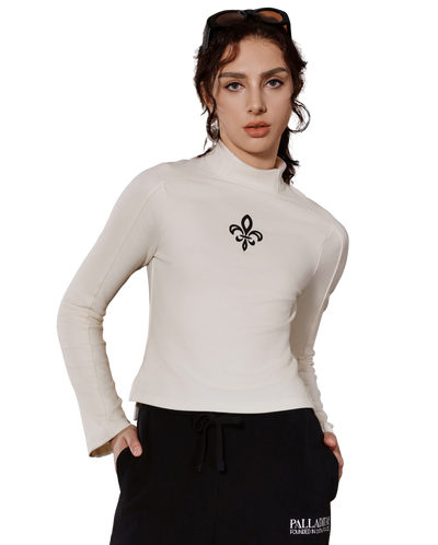 1910513-262 | WOMEN'S IRIS LOGO SLIM-FIT LONG SLEEVES T-SHIRT | MARSHMALLOW