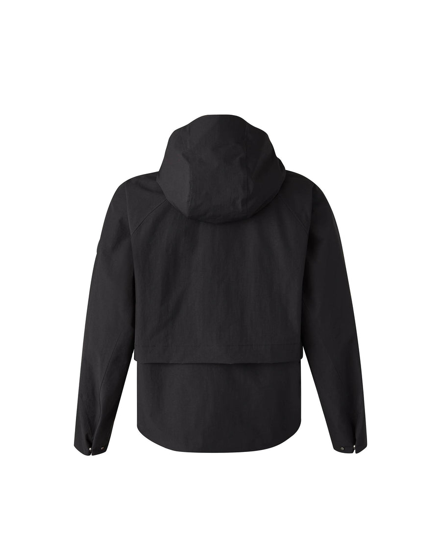 1911714-008 | WOMEN'S WATER REPELLENT WINDBREAKER HOODED JACKET | BLACK