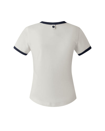 1911723-026 | WOMEN'S PALLADIUM LOGO COLOR BLOCKS T-SHIRT | FRESH GREY
