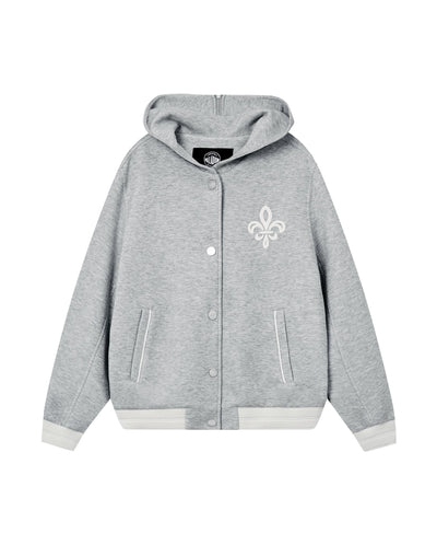 1911947-081 | WOMEN'S LOGO LOOSE FIT SAILOR COLLAR HOODED JACKET | GREY