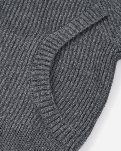 1911985-069 | WOMEN'S IRIS LOGO REVERSIBLE ZIP CARDIGAN | GRAY PINSTRIPE