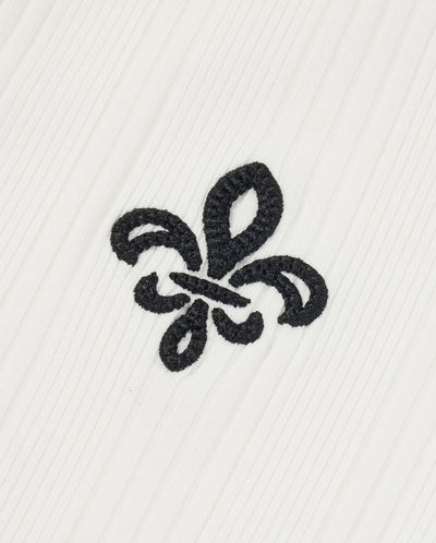1912002-262 | WOMEN'S IRIS LOGO CROPPED LONG SLEEVES POLO TOP | MARSHMALLOW