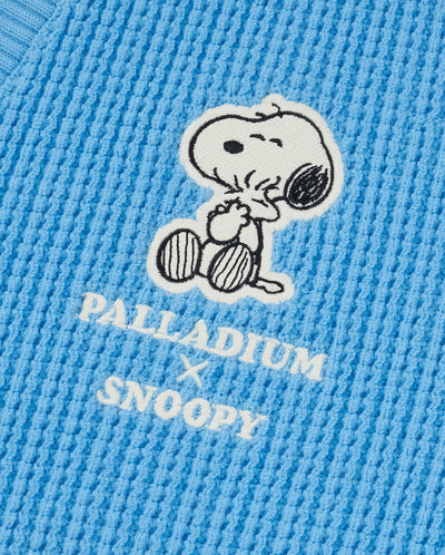 1912580-577 | PALLADIUM X SNOOPY WOMEN'S LOOSE FIT LOGO CARDIGAN | ALASKAN BLUE