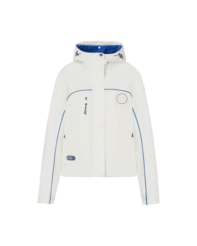 1912695-262 | WOMEN'S PALLADIUM LOGO STRIPED HOODED JACKET | MARSHMALLOW