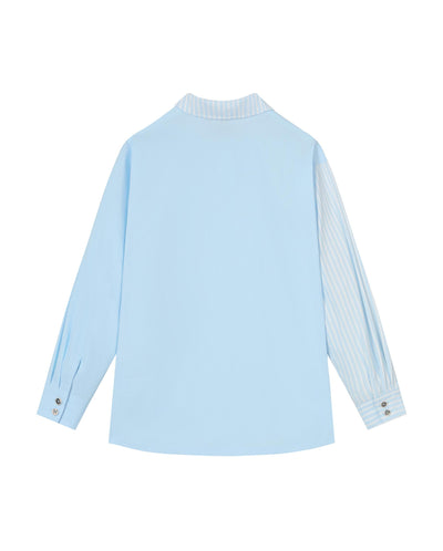 1912830-573 | WOMEN'S IRIS LOGO LOOSE FIT ASYMMETRICAL SHIRT | NANTUCKET BREEZE