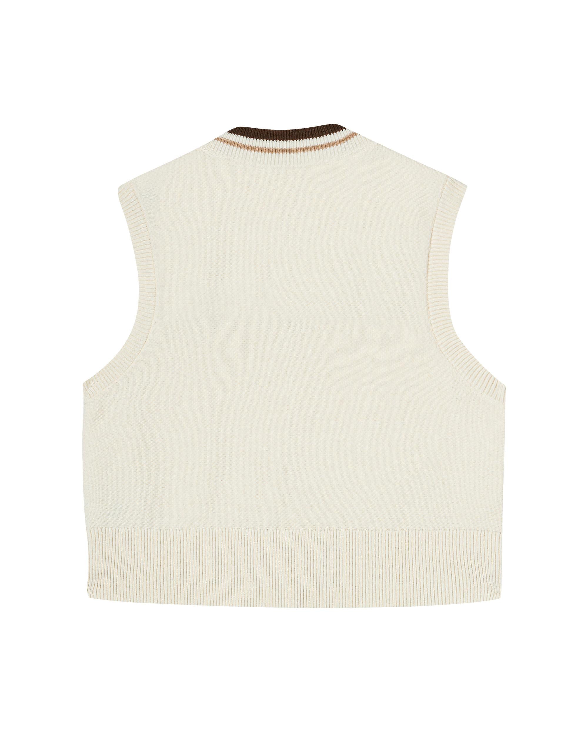 1912831-262 | WOMEN'S IRIS LOGO V-NECK SWEATER VEST | MARSHMALLOW
