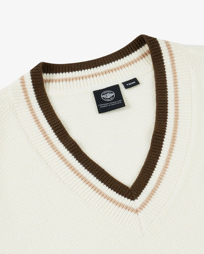 1912831-262 | WOMEN'S IRIS LOGO V-NECK SWEATER VEST | MARSHMALLOW