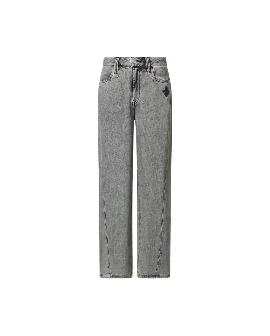 1912834-066 | WOMEN'S IRIS LOGO STONE WASHED COTTON JEANS | GRIFFIN