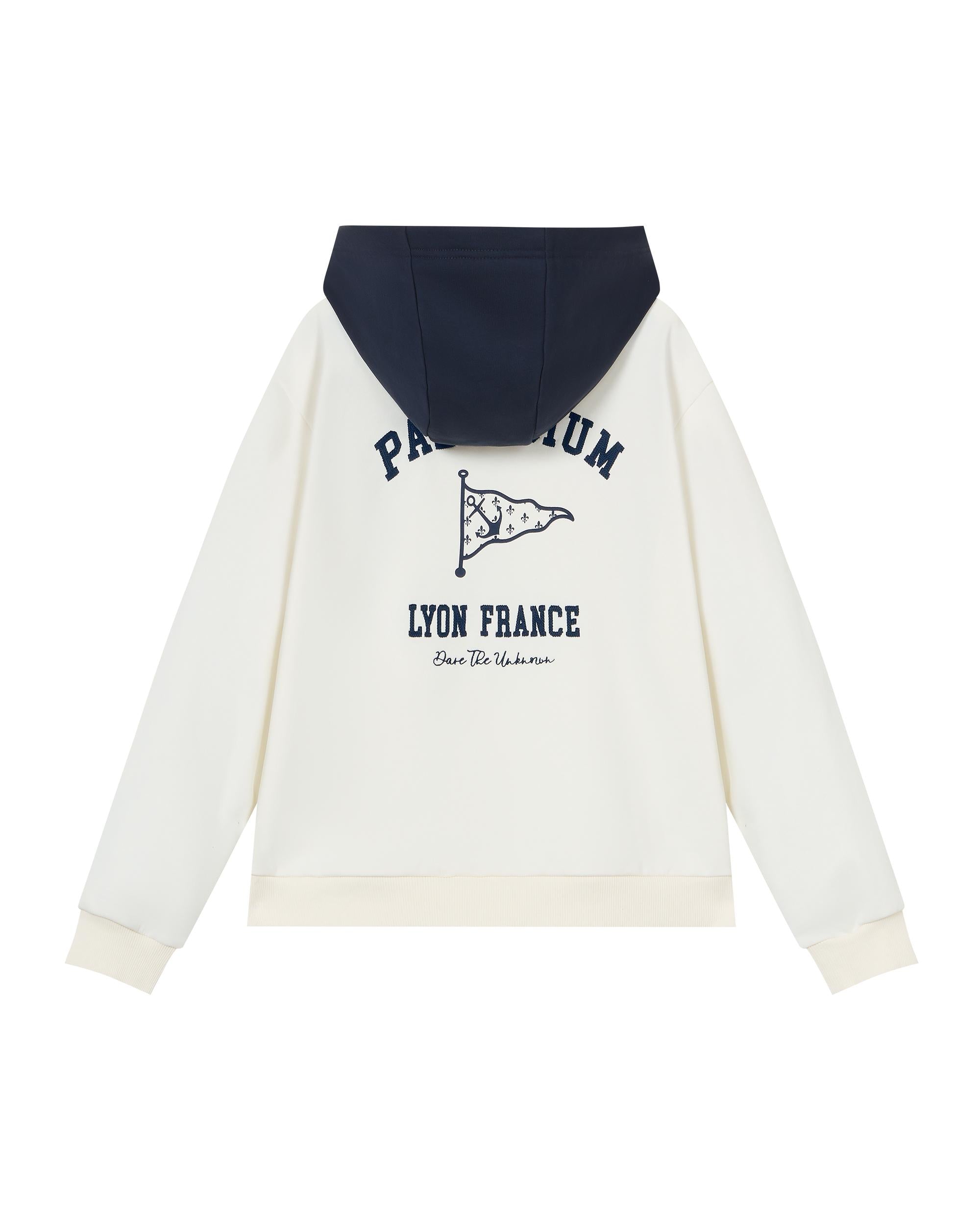 1912857-262 | WOMEN'S IRIS LOGO COLOR BLOCKS HOODIE | MARSHMALLOW