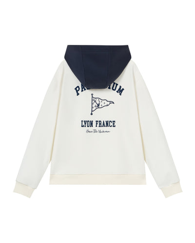 1912857-262 | WOMEN'S IRIS LOGO COLOR BLOCKS HOODIE | MARSHMALLOW