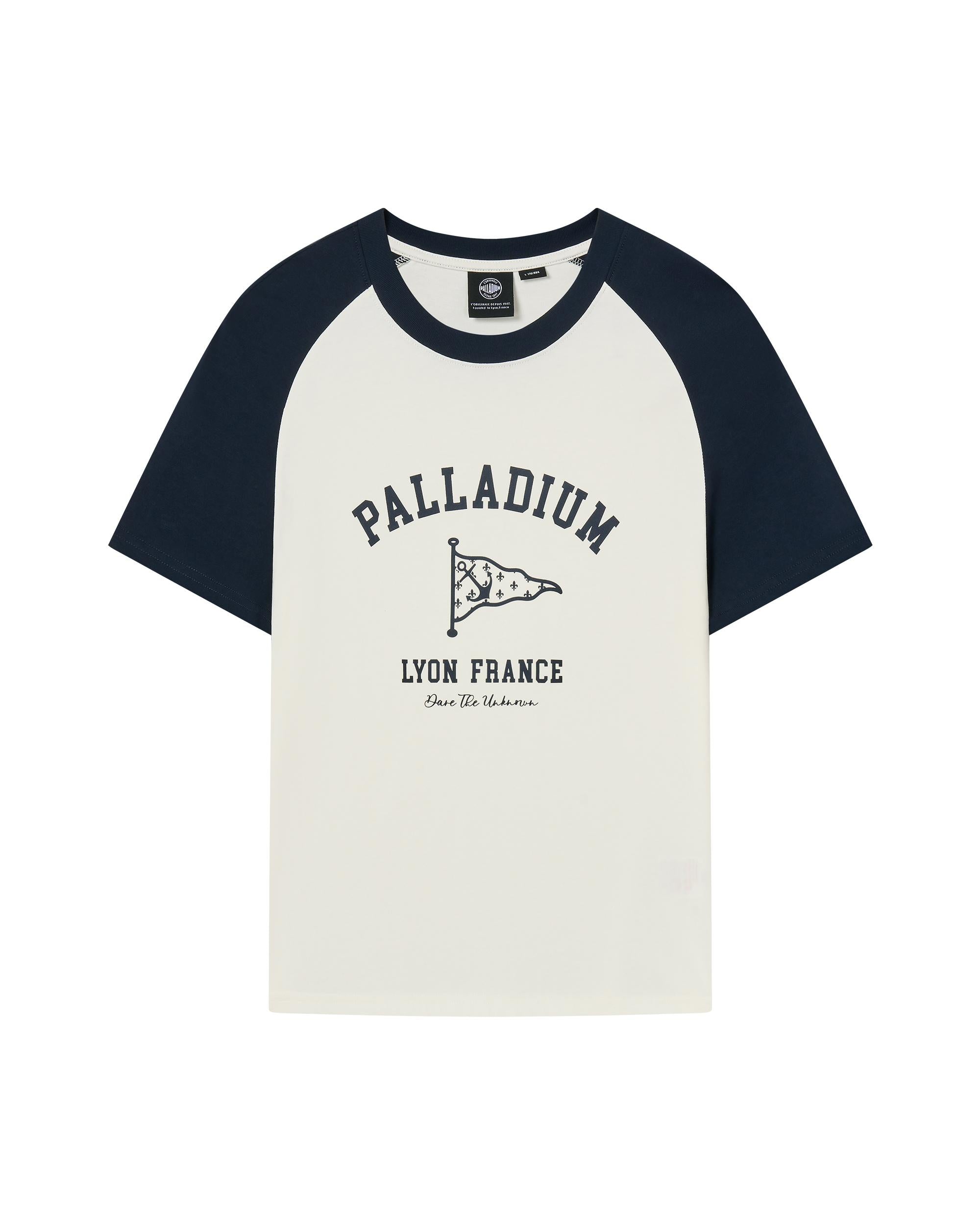 1912858-262 | WOMEN'S VOYAGE PRINTED COLOR BLOCKS COTTON T-SHIRT | MARSHMALLOW