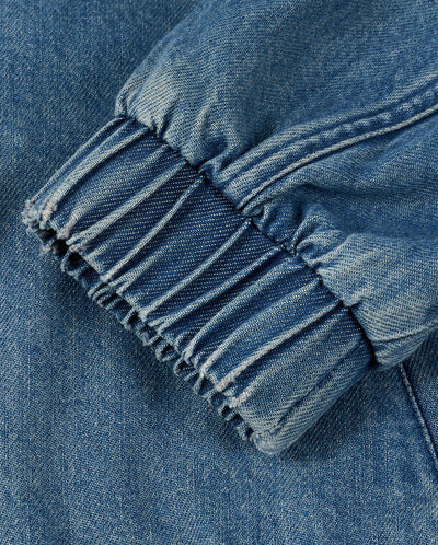 1912869-481 | WOMEN'S SIDE STRIPE LOOSE FIT CROPPED DENIM JACKET | VINTAGE INDIGO