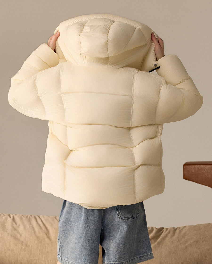 1912901-232 | WOMEN'S IRIS LOGO HOODED DOWN JACKET | VANILLA ICE