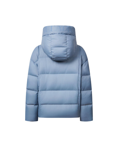 1912901-417 | WOMEN'S IRIS LOGO HOODED DOWN JACKET | RAIN WASHED