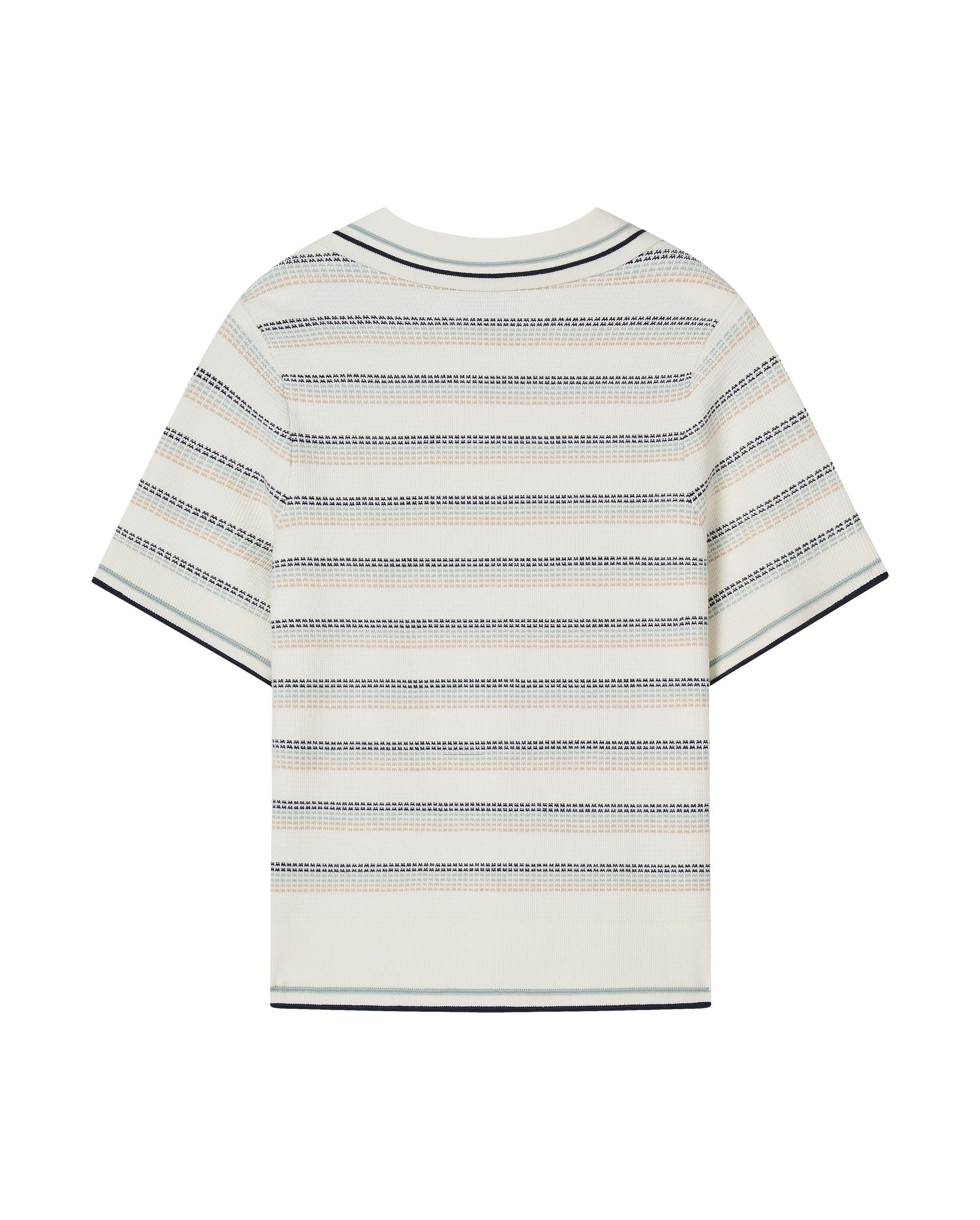 1913032-919 | WOMEN'S IRIS LOGO STRIPED POLO KNITWEAR | WT/BU/HK