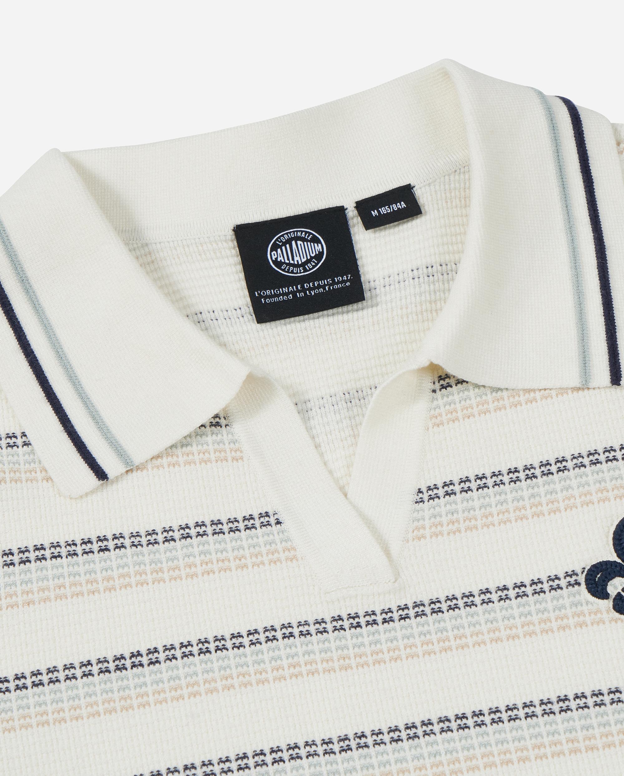 1913032-919 | WOMEN'S IRIS LOGO STRIPED POLO KNITWEAR | WT/BU/HK