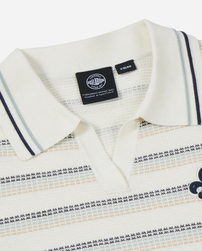 1913032-919 | WOMEN'S IRIS LOGO STRIPED POLO KNITWEAR | WT/BU/HK