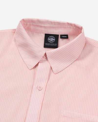 1913034-645 | WOMEN'S IRIS LOGO LOOSE FIT VERTICAL STRIPED SHIRT | BRIDAL ROSE