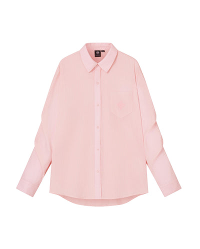 1913034-645 | WOMEN'S IRIS LOGO LOOSE FIT VERTICAL STRIPED SHIRT | BRIDAL ROSE
